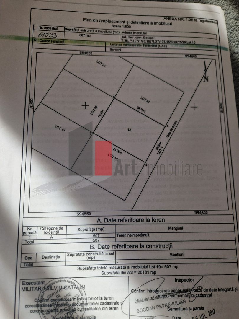 De vanzare lot constructie comuna Berceni - Poză 5