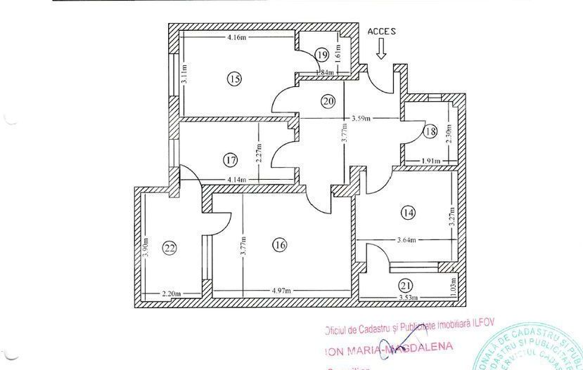 Vânzare, apartament cu 3 camere în zona Militari Residence - Schiță 16