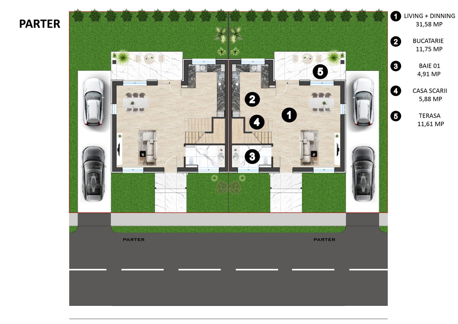 PORUMBESCU RESIDENCE OTOPENI | Vile duplex | 4/5 CAMERE | Comision 0% - Schiță 40