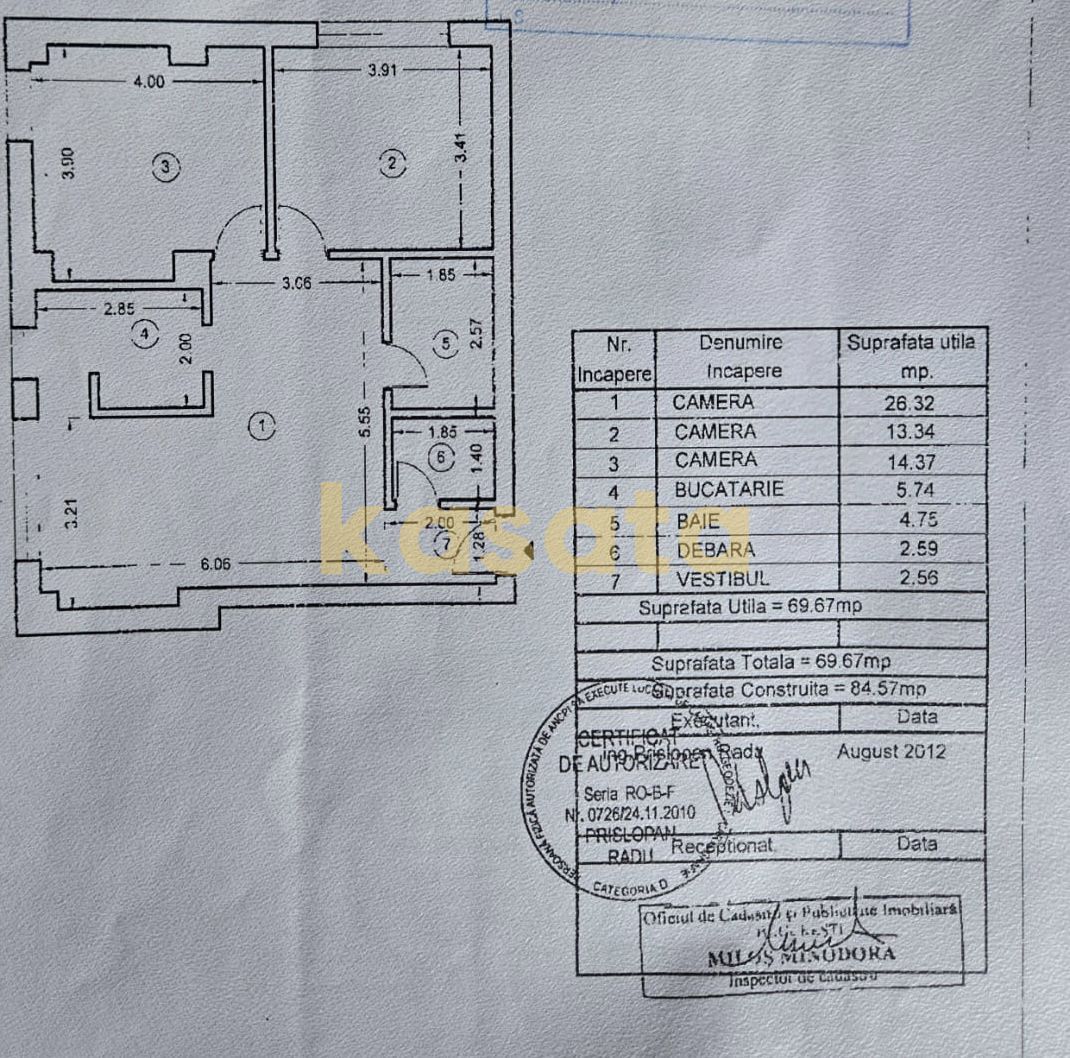 HERASTRAU | 3 CAMERE | LOC DE PARCARE SUBTERAN - Schiță 12