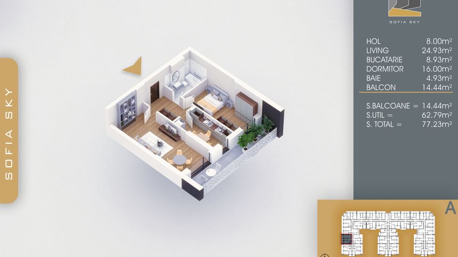 2 camere decomandat spatios  7 minute Metrou N. Teclu - Schiță 7