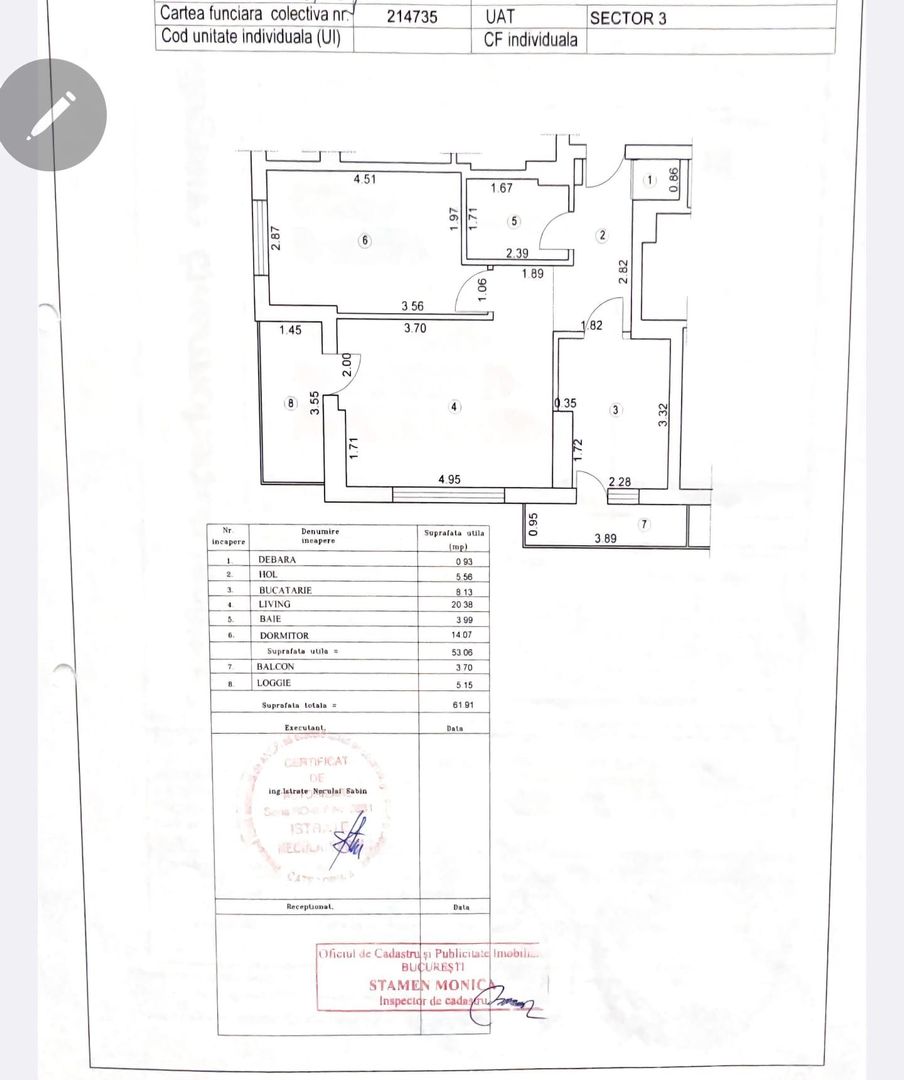 2 camere | Unirii – Str. Anton Pann | parcare subterană | etaj 1 - Schiță 17