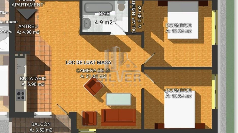 Apartament cu 3 camere la cheie+2 parcari. - Poză 5