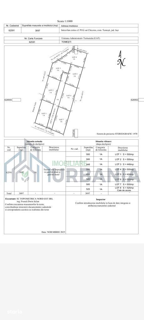 Teren intravilan 500 mp – Tomești, Chicerea – utilități, parcelat - Poză 4