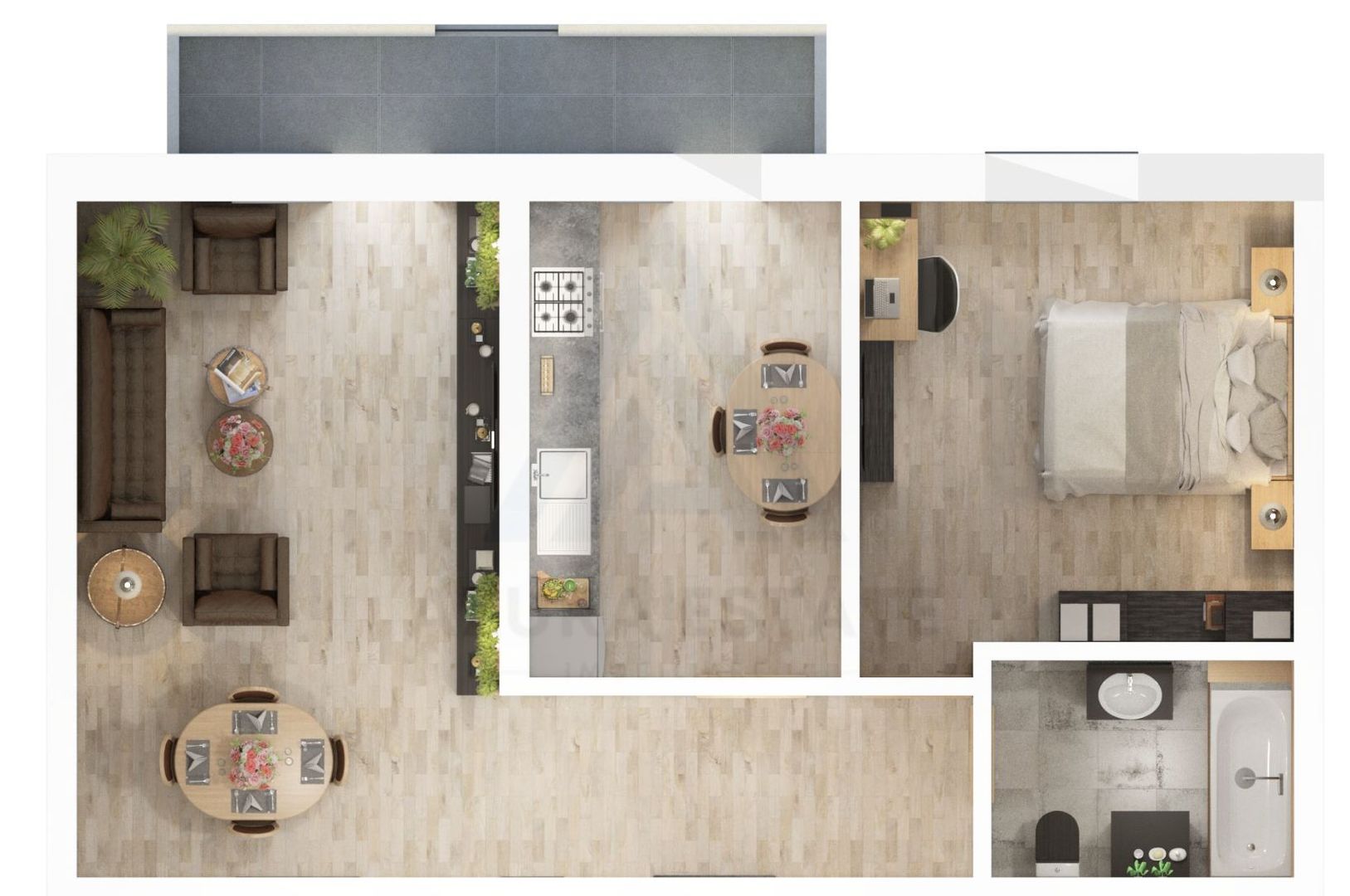 Apartament 56.15 mp utili 2 camere etaj 1 bucatarie inchisa Dna Stanca - Poză 7