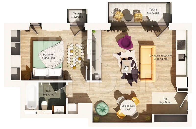 Vanzare apartament 2 camere Centru, imobil nou, etaj intermediar - Poză 8