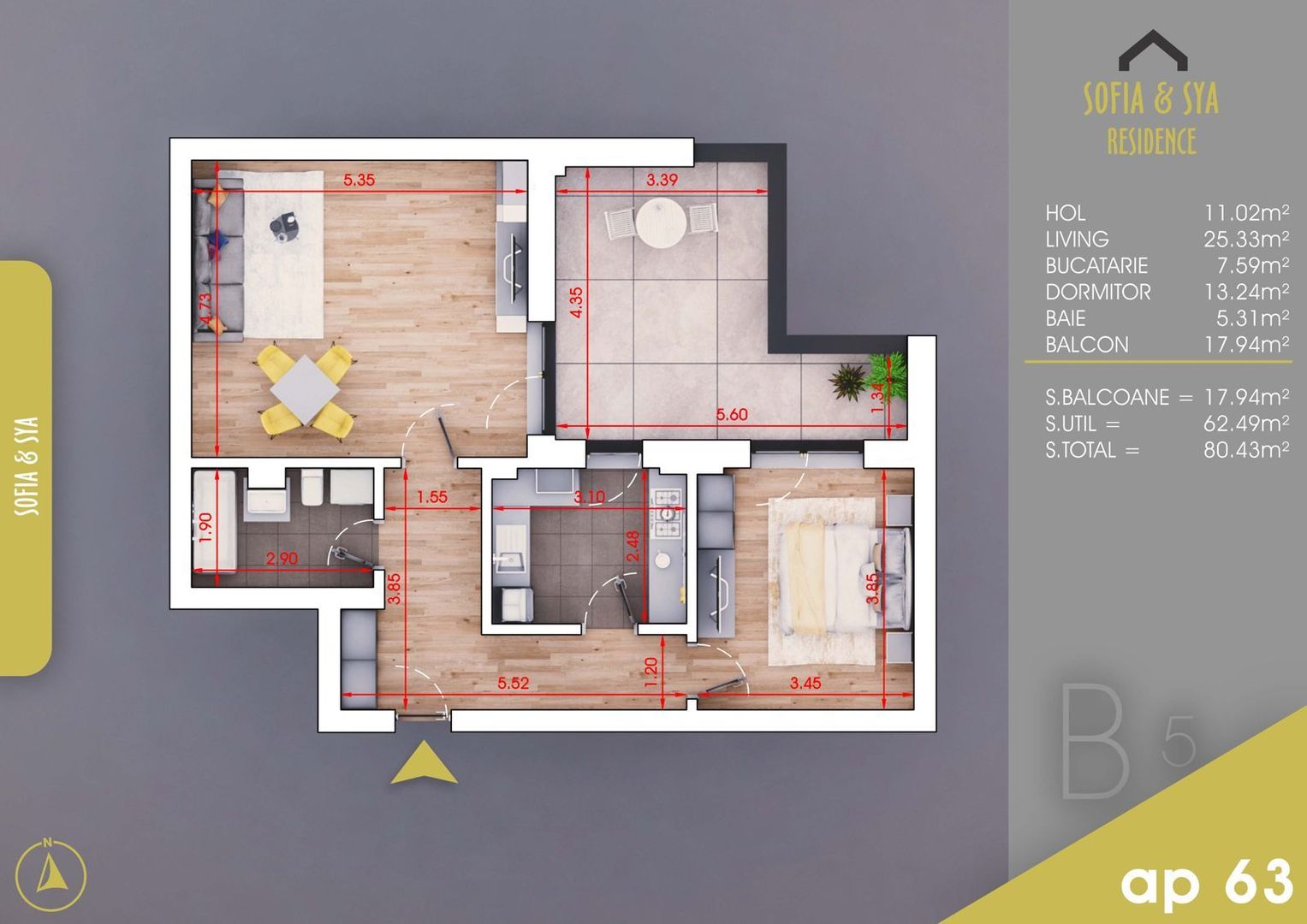Ap 2 Camere_Terasa_Parcare Subterana_Mobilat Utilat_Nou! - Poză 3
