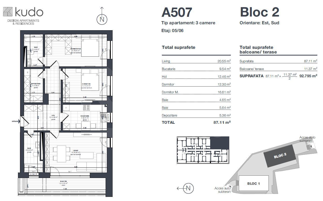 Vânzare, apartament, 3 camere, Complex Kudo, Brașov - Poză 15