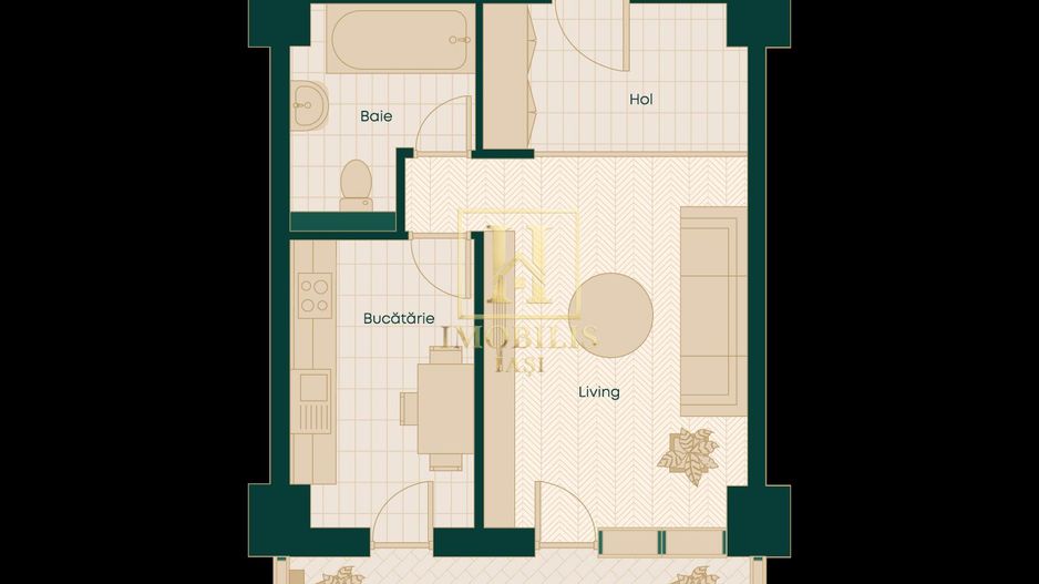 Apartament 1 camera +loc parcare intabulat Unirea Towers 103000 euro - Poză 4