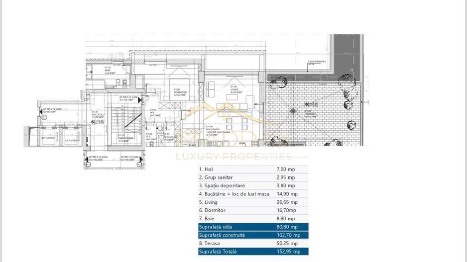 Apartament 2 camere Floreasca***102.7 mp//terasa 50 mp// Parcul Verdi - Schiță 24