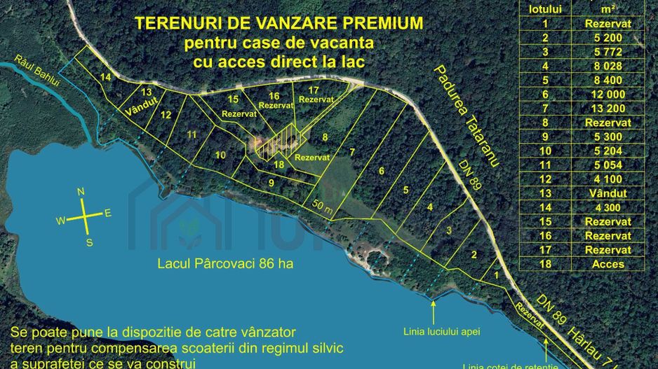 Terenuri premium pentru case de vacanță pe malul Lacului Pârcovaci/Hârlău – Domeniul Privat Silva Lac, Deleni - Poză 1
