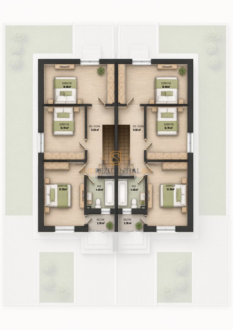 Vila moderna tip duplex cu 4 camere - Gloriei Village Bragadiru - Schiță 4