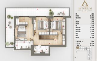 4 camere Duplex  Proiect Premium Titan Pallady - Schiță 6