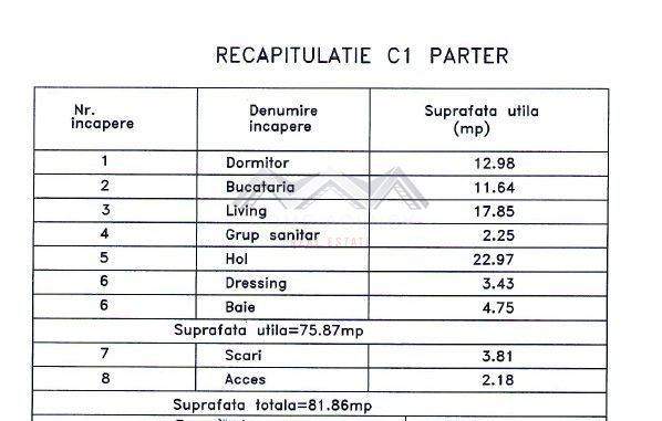 Casă modernă P+1 Tunari | 5 camere | 150 mp utili - Schiță 13