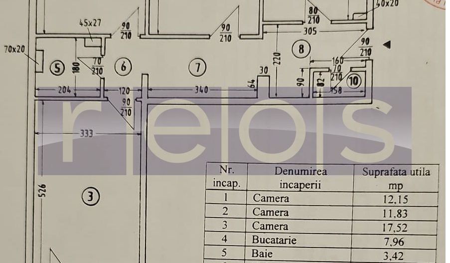 Apartament 3 camere decomandat zona Titulescu Zonat Titulescu - Schiță 7