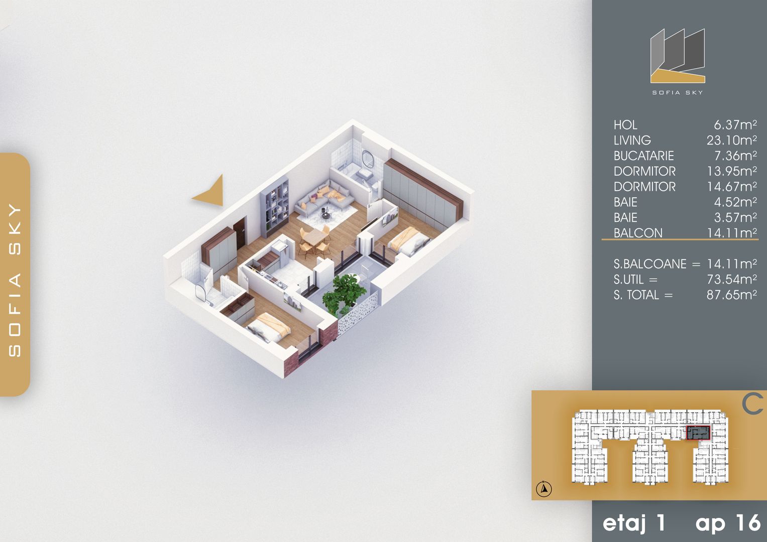 Apartament 3 camere Titan Pallady pozitie excelenta vs Metrou Nicolae Teclu - Schiță 1