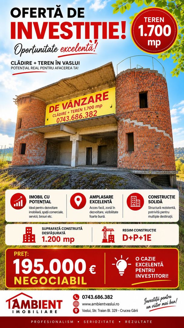 Clădire D+P+1E – ideală pentru hotel, clinică, birouri sau apartamente! - Poză 1