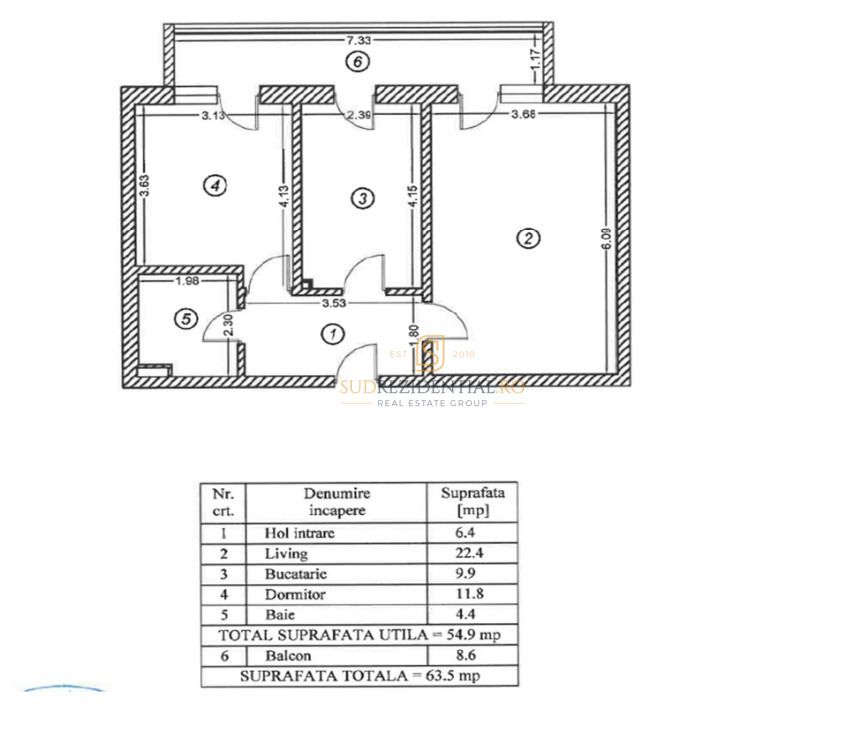 Apartament 2 camere mobilat si utilat + loc de parcare | Metalurgiei - Schiță 8