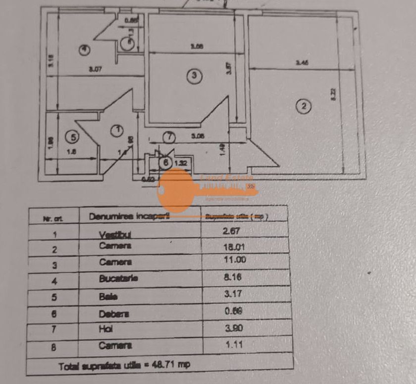 Apartament 2 camere decomandat | Rahova | centrală proprie - Schiță 9