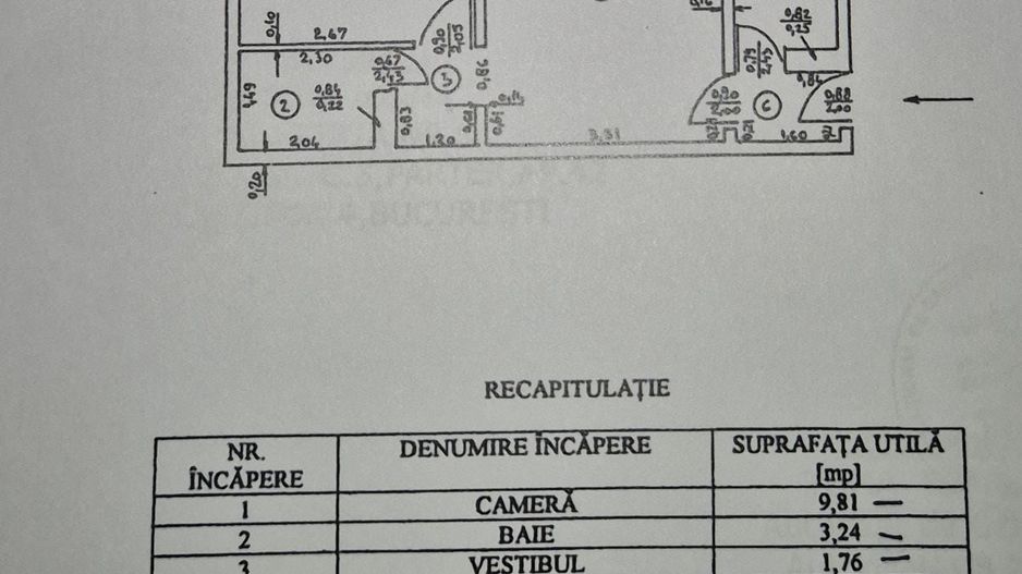 2 Camere Piata Resita cu Loc de parcare - Schiță 17