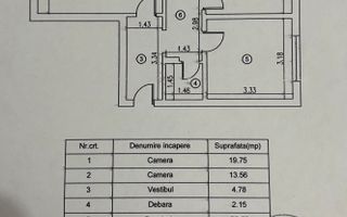 Apartament 2 camere – Vitan Mall, decomandat, parter, 59 mp - Schiță 6