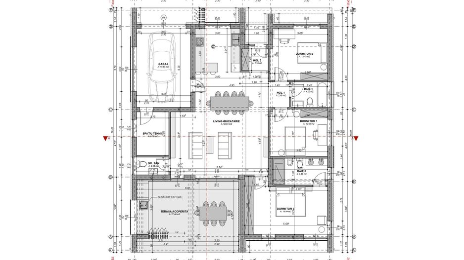 Casă individuală pe un singur nivel – 4 camere – Șura Mică - Schiță 2