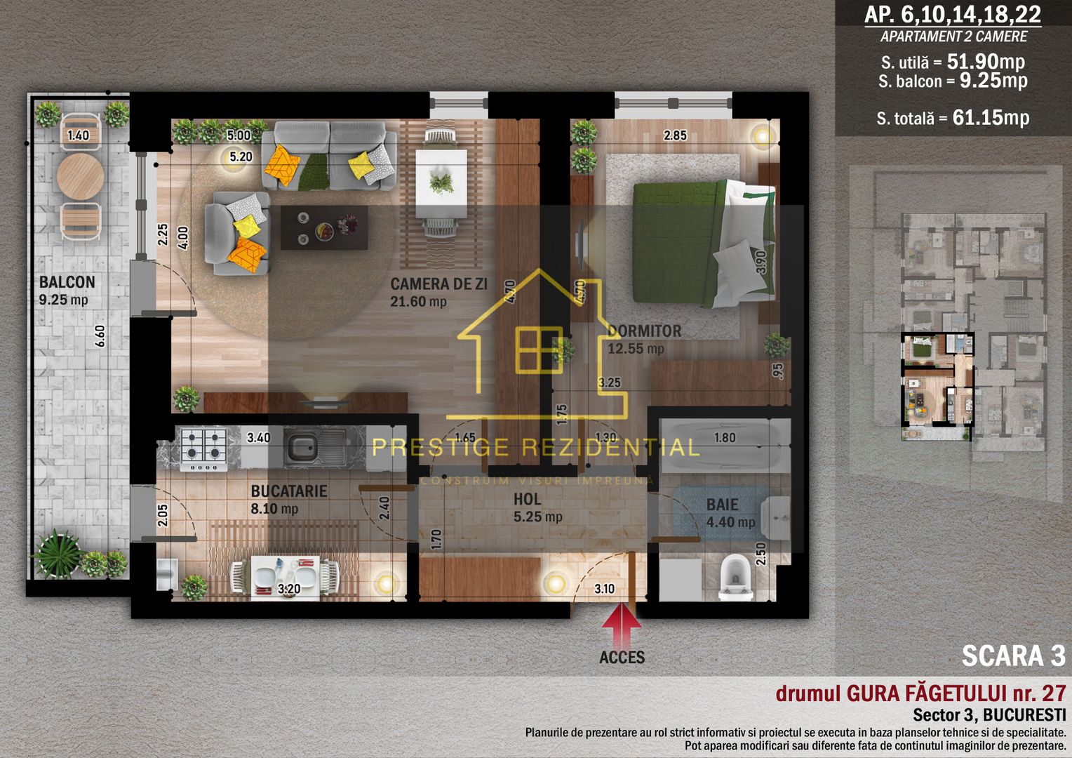 Apartament 2 cam, Titan-Pallady, 10-12 Minute Metrou - Schiță 1