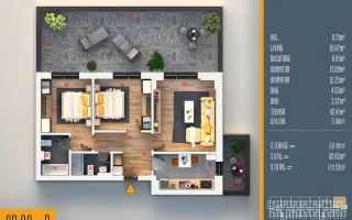 Apartament 3 camere + terasă 45 mp, parcare BONUS - Pallady - Schiță 11