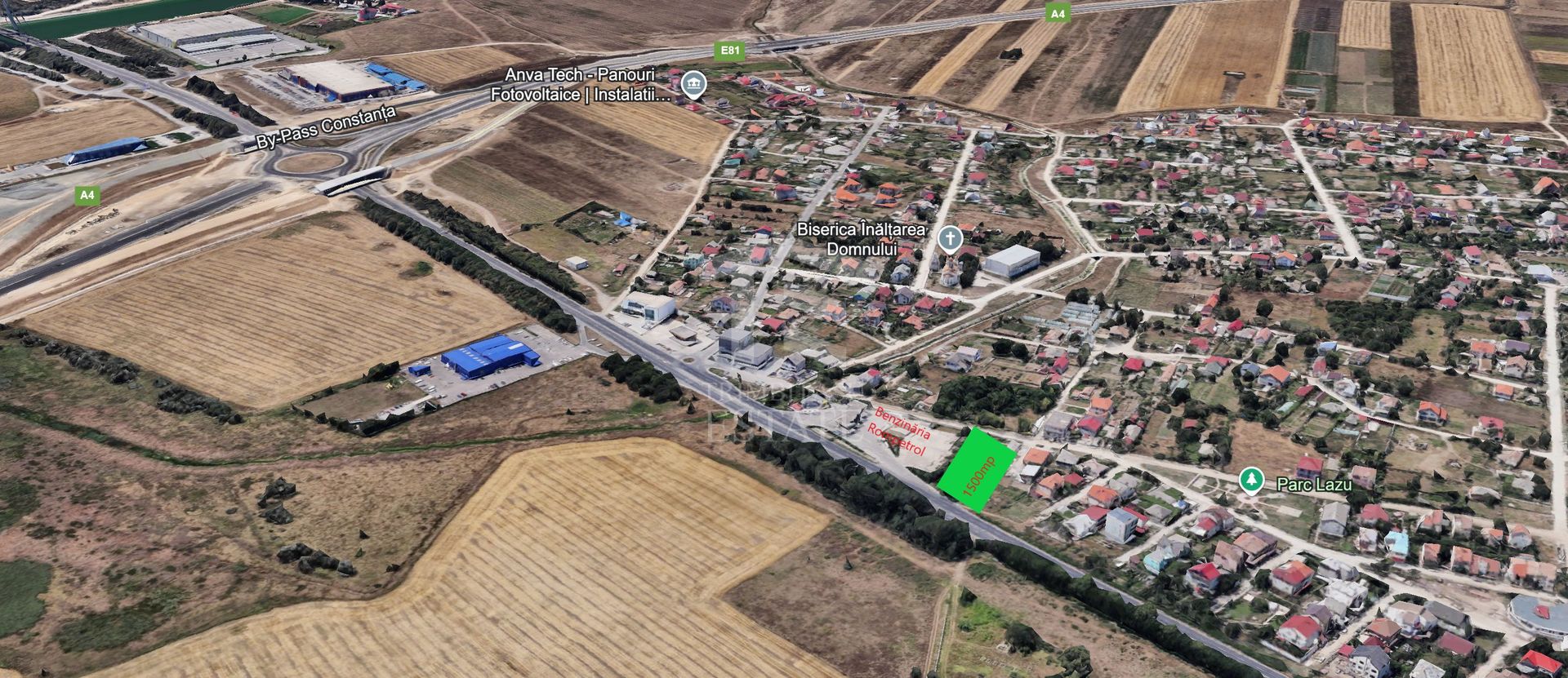 Teren intravilan 1500 mp dubla deschidere Lazu Benzinaria Rompetrol - Poză 3