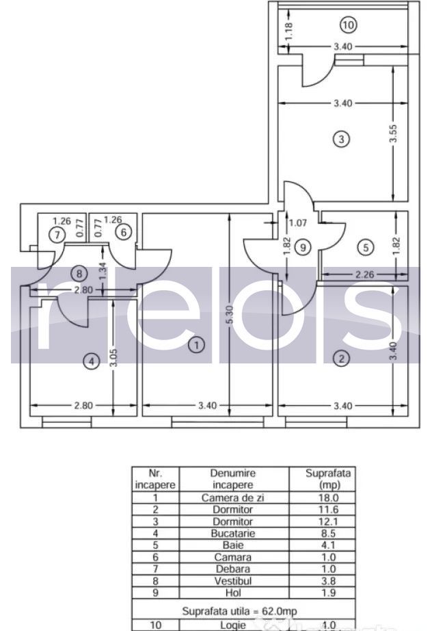 VANZARE APARTAMENT 3 CAMERE 66MP CAMPIA LIBERTATII MUNCII VEDERE DUBLA - Poză 19