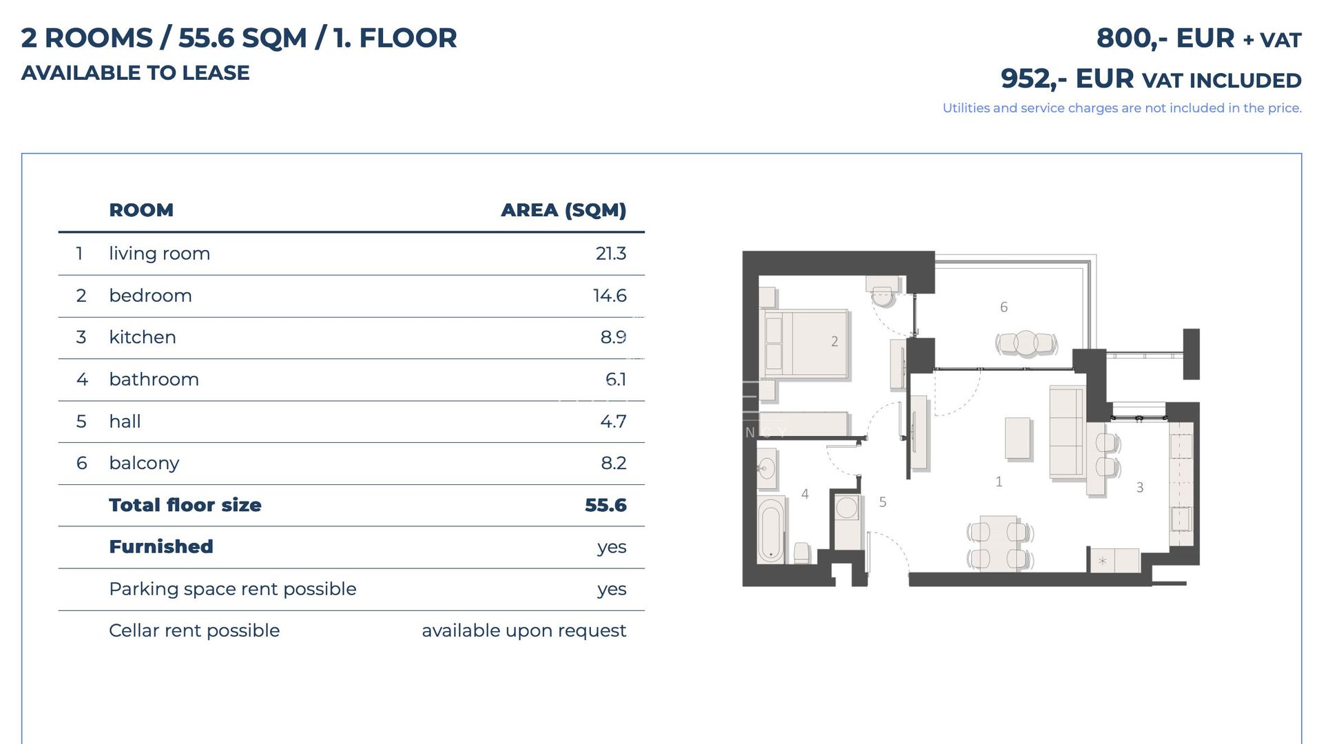 2 camere premium | 55,6 mp + balcon | Promenada – Floreasca Nord - Poză 8
