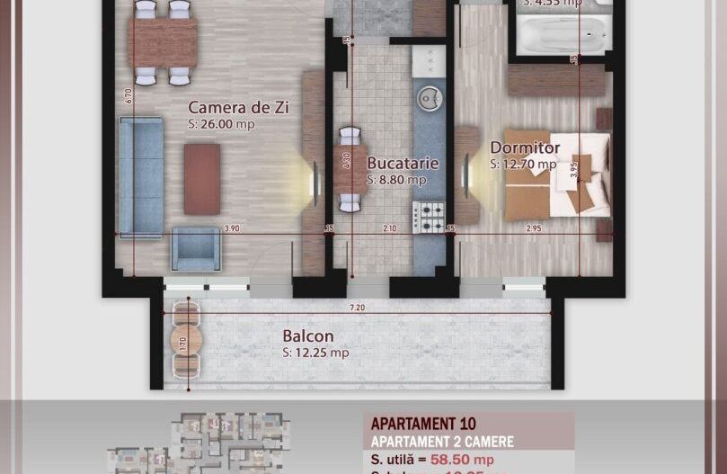 2 camere -proiect nou - Metrou Nicolae Teclu - Schiță 10