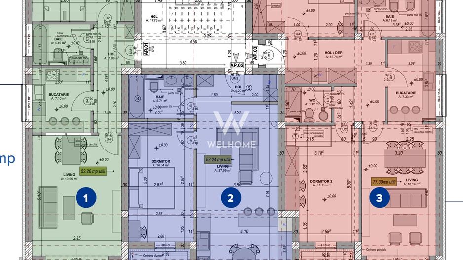 Apartament 2 camere, investitie, ansamblu nou, Sibiu - Schiță 11