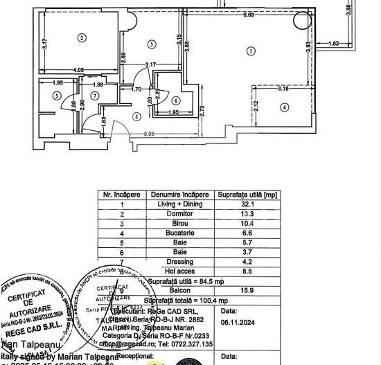 Apartament 3 camere | Floreasca | Loc de parcare& Boxa - Schiță 22
