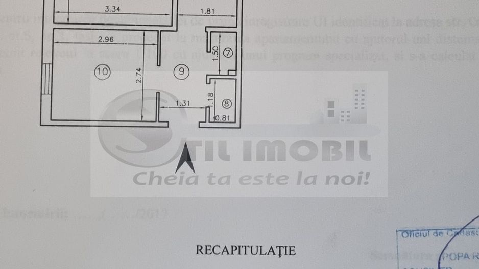 Apartament 3 camere decomandat - Mircea Cel Batran - 123.000 euro ! - Schiță 1