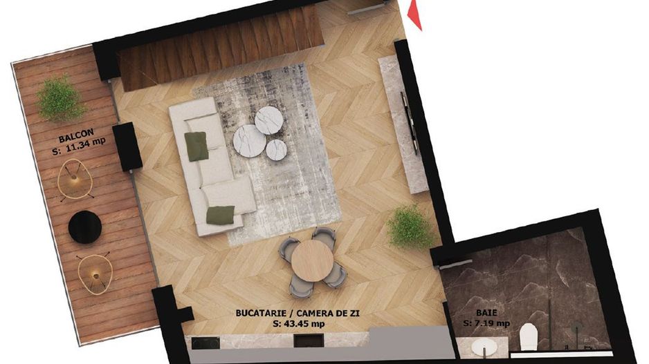 Apartament nou, 2 camere, 240 500 Euro. Comision 0. - Poză 1