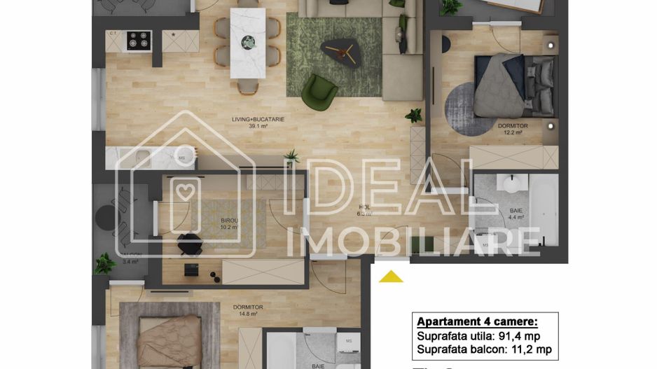 Apartament 4 Camere, zona Doamna Stanca- Comision 0% - Schiță 5