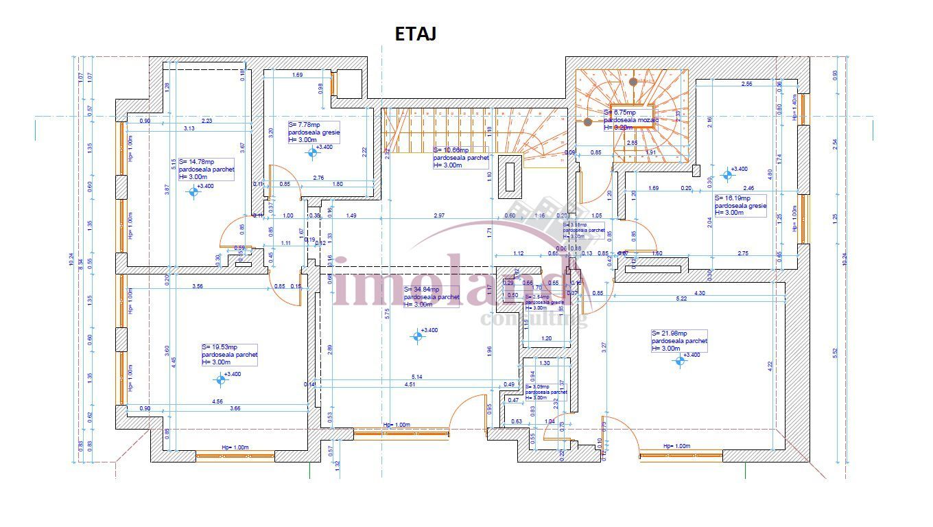 Etaj de vila - inchiriere office - Primaverii - Schiță 13