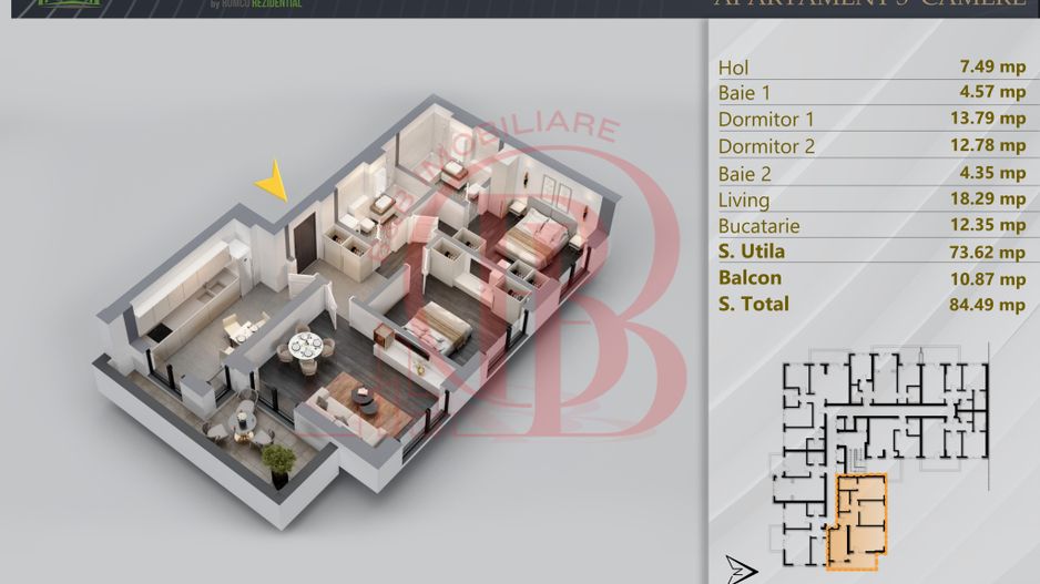 Apartament 3 camere Premium Pallady-Sector 3 - Schiță 11