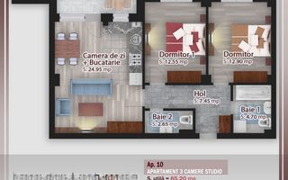 AP. 3CAM. IN COMPLEX DE 4 BLOCURI P+3 / LOC DE PARCARE GRATUIT! - Poză 1