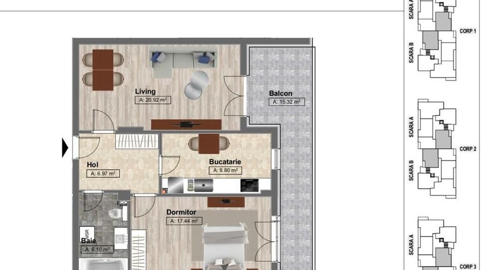 Apartament 2 camere Dobroesti / SU 76,55 mp / bloc nou / comision 0 - Poză 16