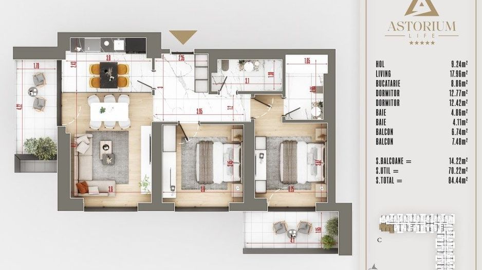 AP 3 CAMERE/ TRANSPORT STB SI METROU/ ASTORIUM LIFFE! - Poză 4