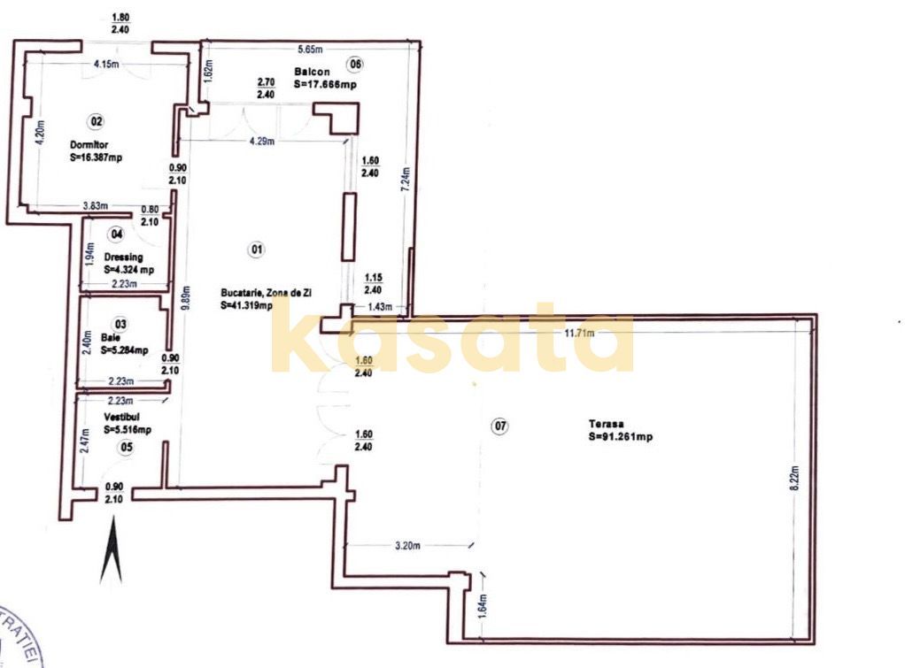 Penthouse de vanzare| terasă panoramică 109 mp | 2 locuri de parcare - Schiță 11