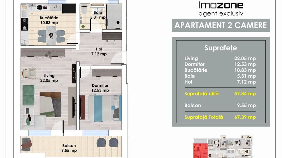 Metrou Pacii | Militari | 2 Camere | 55 mp Utili |  Balcon | Bucatarie Inchisa - Poză 17