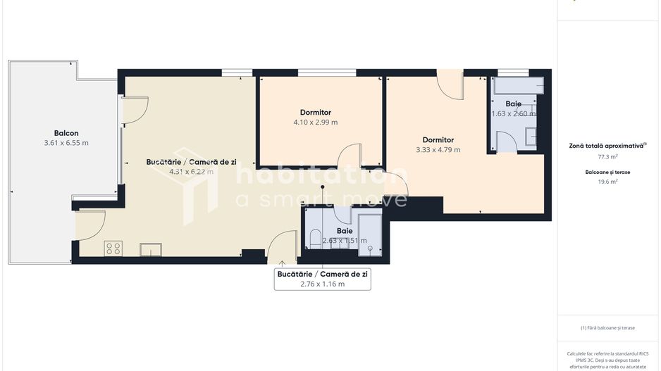 Tur virtual| 3 camere, premium, priveliște spre Bega, Central- Paltim - Poză 33