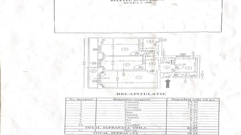 Apartament 3 camere, de vanzare, langa metrou, Dr. Taberei - Schiță 11