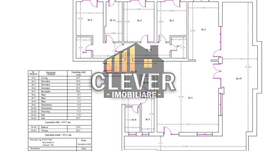 Penthouse exclusivist cu terasa de 82 mp si living de 60 mp – Pallady - Schiță 26