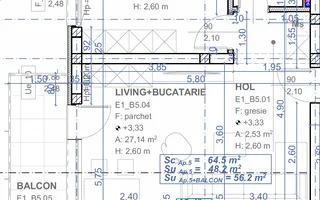 Comision 0%. Etaj 1. Bloc nou. Lift. Langa mijloc de transport - Schiță 13