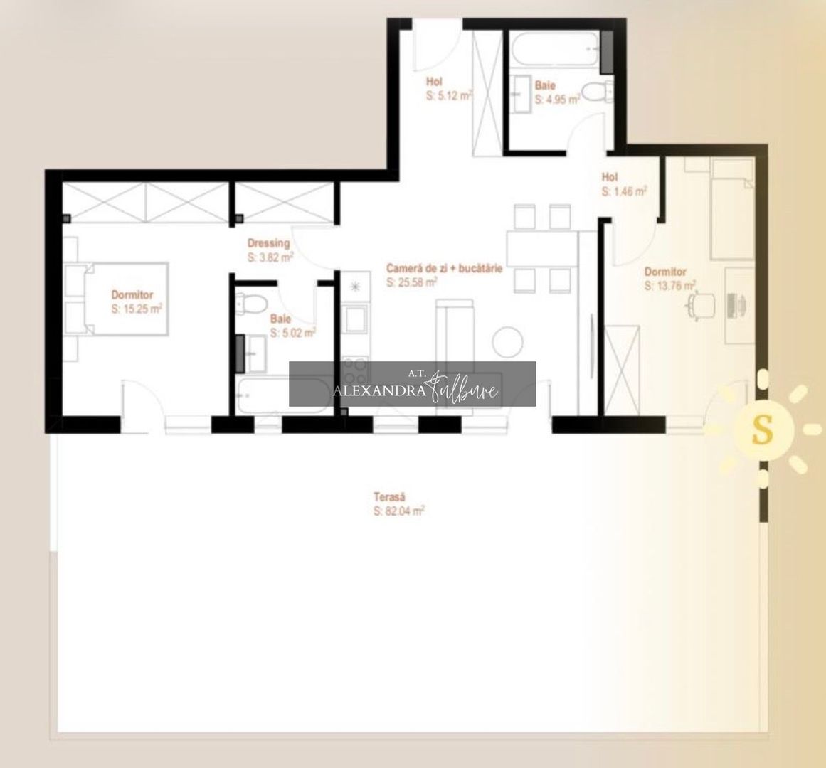 Apartament 3 camere, 2 bai, 75 mp, terasa 82 mp, garaj - Poză 20