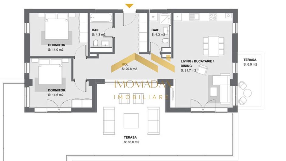 Penthouse Aradului-3 Camere-Centrala Proprie - Poză 12